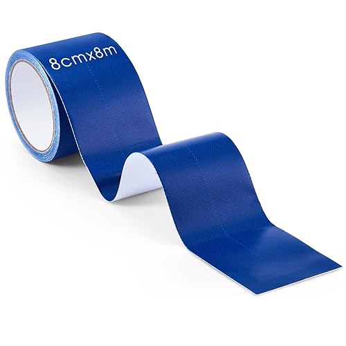 Sinmoe PVC Planenband mit Hoher Klebekraft Wasserdicht LKW Planen Reparaturset Zelt Flicken Reparatur Klebeband für LKW Gewebeplane Planen Flicken (Blau,8cm x 5m) - Cheap-Us