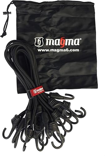 MAGMA Spanngummi 12er Set | Robuster Schnellspanner für Fahrrad, Auto, LKW, Anhänger & Garten Expander zur Sicherung von Tarps, Ladung und Planen Für Camping, Militär und Outdoor (60cm, Schwarz) - Cheap-Us