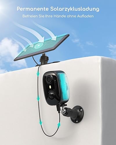 COOAU 2K WiFi6 Überwachungskamera Aussen | Innen Akku WLAN Kabellos Wiederaufladbare IP Kamera mit PIR-Bewegungserkennung, Lange Zeit Standby mit Nachtsicht in Farbe und 2 Wege Audio, IP65 - Cheap-Us