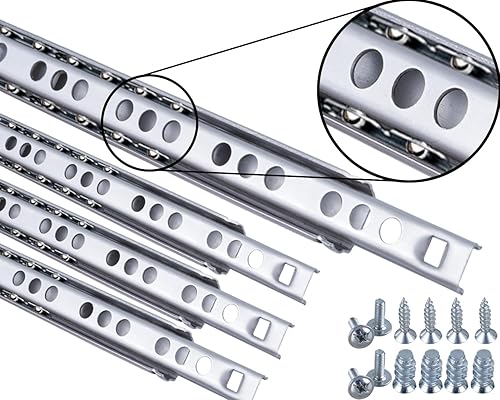 Stahlia Schubladenschienen (1 Paar) Teilauszug H:17mm/L:246mm Schubladenauszug Auszugsschienen Schrank Scharniere Schienen für Schubladen Regalschienen - Cheap-Us