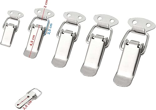 4x Spannverschluss Edelstahl, ideal als Kistenverschluss Klappverschluss - Verschiedene Größen & Varianten (75 mm, Normal) - Cheap-Us