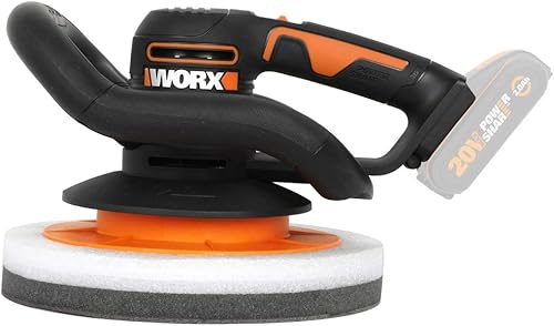 WORX Akku-Poliermaschine 20V WX856.9 – Elektrische Poliermaschine zum Polieren im Innen- und Außenbereich – Ohne Akku & Ladegerät – inkl. Auftrags- & Polierhaube – PowerShare universal kompatibel - Cheap-Us