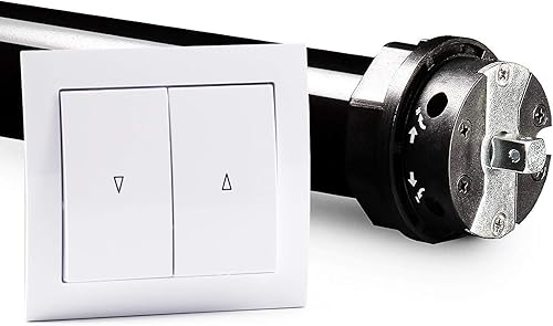 NOBILY *** Rolladen-Komplett-Set für 60mm (SW60) Achtkantwelle Maxi-Rolladenmotor 30Nm + Wippschalter + Mechanik-Set, bis zu einer Gesamtlänge von 3,50 Meter - Cheap-Us