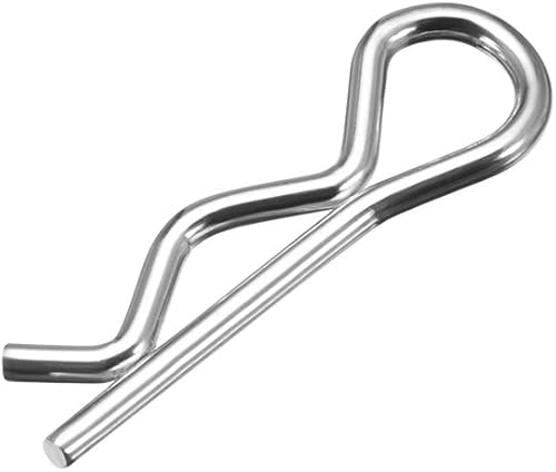 sourcing map 50 Stück Clip Stecknadeln R Förmiger Federstecker 1.6mm Draht Kohlenstoffstahl 28mm Länge Anhänger Traktor Mäher Verschluss Hardware Silber Ton - Cheap-Us