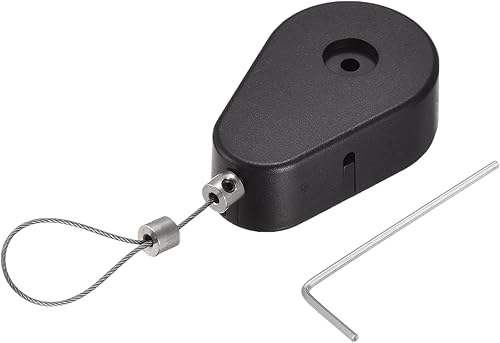 sourcing map 2 Stk Einziehbares Kabelschloss mit Selbstklebend Ferngesteuertem Sicherheitsschloss Hardware Seil 600g Zugkraft Schwarz - Cheap-Us