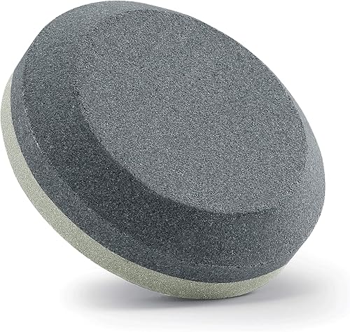 TELANKS 2 IN 1 Axt Schleifstein, Schleifstein Axt und Messer 120/280 Körnung, Schleifstein Rund, Schärfer Abziehstein für Messer, Puck Schärfstein für Beil Gartengeräte Küchenmesser Meißel Äxte - Cheap-Us