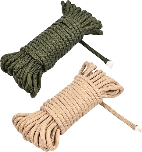 2 Stück 6mm Paracord 550 Seil, Nylonseil, 10M Multifunktional Outdoor Seil, Reepschnur, Sonnensegel Seil, Kletterseil, Wäscheleine für Camping und Garten - Cheap-Us