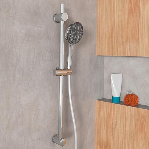 EISL DX7030CSB GRANDE VITA Brausestangenset, Duschset mit Brausestange 90 cm, Duschbrause mit Schlauch und Halterung, Duschkopf mit 3 Funktionen, Duschstange mit Brause, Chrom - Cheap-Us