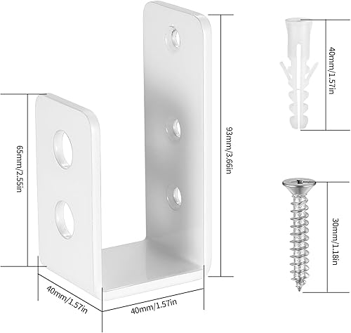 2 Stück Tür Barricade Klammern, U Winkel Halterung Metall, Stahl U Sicherheitstürschloss Metallwinkel, Halterungen mit Schraube, passend für 2 x 4 Lumber - Cheap-Us