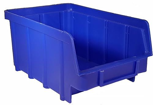 80 Stück Stapelboxen – blau – Größe 2 ( 102 x 167 x 76 mm ) - stapelbar / Sichtbox / Regalbox / Lagerbox - Cheap-Us