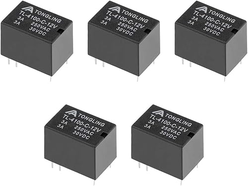 sourcing map 5Stk.TL-4100-C-12V DC12V Spule DPST 6 Pin PCB Elektromagnetisch Leistungsrelais DE de - Cheap-Us