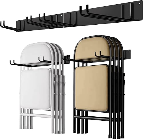 TTzycc Klappstuhl-Aufbewahrungsregal für Stuhlorganisation und Garage, Wandhalterung, Gartenwerkzeug-Organizer (2 Stück), folding chair rack-01 - Cheap-Us