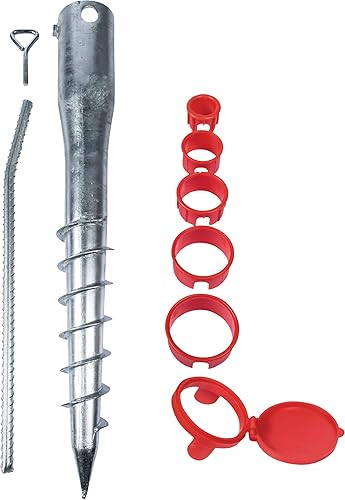 Meister Eindrehbodenhülsen-Set 8-teilig - Ø 65 mm x 565 mm - Für Rohre mit Ø 26 - 64 mm - Mit 5 Reduzierhülsen - Feuerverzinkt / Einschraubhülse für Sonnenschirm / Eindrehhülse / 9979400 - Cheap-Us