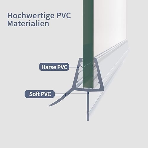 2 Stück Duschdichtung,Ersatzdichtung Für glasdicke 4mm 5mm 6mm Duschtür Dichtung Duschkabine Wasserabweiser einstellbare Spritzschutz Bad Dusche 1000mm - Cheap-Us