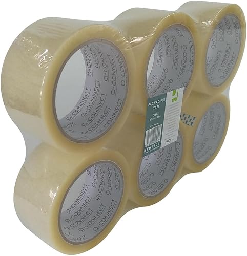 Q-Connect KF01791 Klebeband wirtschaftliche Spezial Verpackung Hohe Haftkraft 50 mm x 66 m, 6er Packung - Cheap-Us