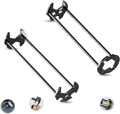 LZYDKH 2 Stück Beckenschlüssel Multifunktionaler, Spülenschlüssel Universell Armaturenschlüssel Wasserhahn Klempner Schlüssel Installationswerkzeug für Waschbecken Küchen(Schwarz) - Cheap-Us