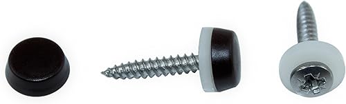 SN-TEC Fensterbankschrauben Rostfrei Edelstahl mit Dichtscheibe und Abdeckkappe (50 Stück) Länge 16 bis 22mm, Weiß/Schwarz/Hellgrau/Dunkelgrau/Braun/Anthrazit (Länge: 22mm, Anthrazit RAL 7016) - Cheap-Us