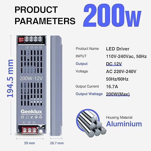 LED Netzteil Trafo 24v dimmbar 60W, Led Transformator 220 230 Volt AC auf 24 Volt DC,Led Treiber Kein Rauschen, Kein Flimmern, IP20 Kompakter Extrem Dünner für Streifen Licht 3D Drucker - Cheap-Us