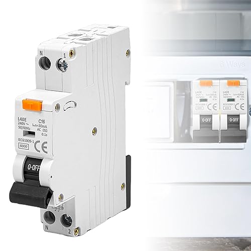 Asfrode FI-Schutzschalter, C16A 1P+N 6kA FI/LS-Schalter 230V 30mA Sicherungsautomat 2 polig Fehlerstromschutzschalter FI-Schalter mit RCBO Typ A - Cheap-Us