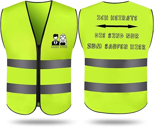 Xionghonglong Mesh Sicherheitsweste, Jga Männer Weste Junggesellenabschied Männer Kostüm, Dekoration Warnweste,Kreative Geschenke für Männer Junggesellenabschied Zubehör-Waschbar - Cheap-Us