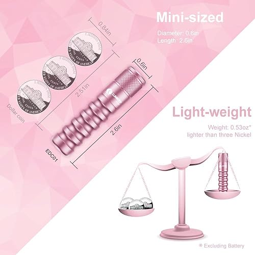 LUMINTOP EDC01 Mini LED Taschenlampe 120 Lumen Superhelle, Schlüsselanhänger, 3 Modi, IPX8 wasserdicht, kleine (Schwarz) - Cheap-Us