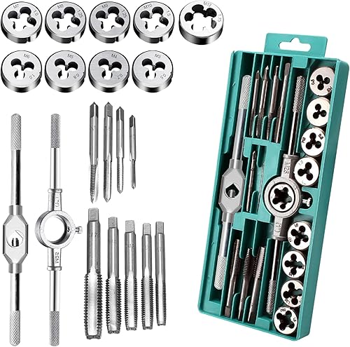 WIYETY Gewindeschneider Set Gewindebohrer Werkzeug: 20 Tlg Gewinde Schneider Bohrer Werkzeug Set, M3 - M12 Gewindeschneidsatz, Hohe Präzision Gewindeschneider Werkzeugkasten Gewindeschneid Satz - Cheap-Us