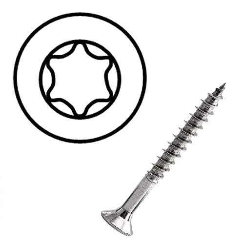 Spanplattenschrauben 4,5x50 Holzschrauben Torx Schrauben Holz (200 Stück) Universalschrauben Selbstschneidende Schrauben Edelstahl FASTON® - Cheap-Us