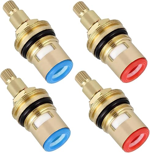 MenYiYDS 4 Pcs Universelles Wasserhahnventil, Ersatzventil für Wasserhahnkartusche, universelle Wasserhahnbox aus Keramik und Messing für Zuhause, Büro, Küchenarmatur (rot, blau) - Cheap-Us