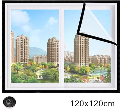 Zilimontt Fenster-Isolier-Set, 120 x 180, 80 x 120, 120 x 120 cm, für Innenbereich, transparent, gerollt, isolierende Schrumpffolie, isolierende Schrumpffolie für Fenster (120 x 120 cm) - Cheap-Us