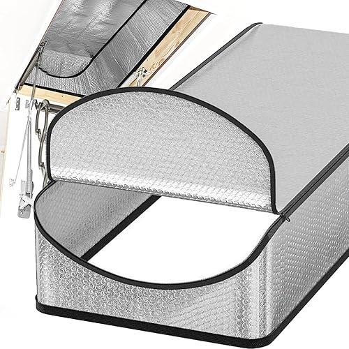 Dachbodentreppen Isolierung Abdeckung, Dachboden Treppen Isolierabdeckung, Attic Door Lsolierung Abdeckung, Reflektierende Strahlungsbarriere mit Reißverschlüssen 138*63.5*28cm - Cheap-Us