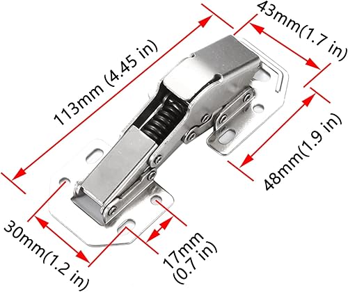 Schrankscharnier, 4 Pcs 175 Grad Türscharniere Rahmenlose Soft Close Scharniere mit Schrauben Versteckter hydraulischer Puffer Einstellbare Montage Scharniere für Küchenecke Falttür - Cheap-Us