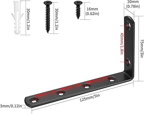9 STK Regalhalterung Weiß Regalwinkel Regal, Metallwinkel 90 Grad, Schwerlast Regal Wandhalterung Regalbrett Regalträger, Schwimmende Wandregal Halterung, mit Schrauben, 15 x 10 x 2 cm - Cheap-Us