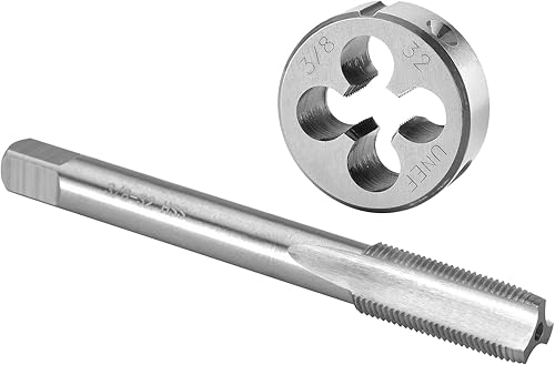 Burkit 3/8 Zoll-32 UNEF Gewindebohrer und Schneideisen Set Rechtshänder, 3/8 x 32 UNEF Maschinengewindebohrer und runde Schneideisen - Cheap-Us