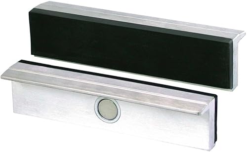 Heuer 112120 Schraubstockbacken (Schutzbacken rechtwinkelig; planparallel; integrierte Spezialmagnete; passend zu Schraubstock 120 mm; Material: Aluminium, Gummi), - Cheap-Us