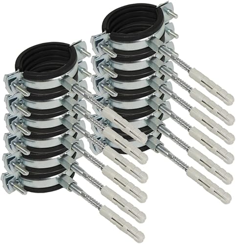 10 x Rohrschelle [20-23mm] + 10 x Dübel + 10 x Stockschraube - Cheap-Us