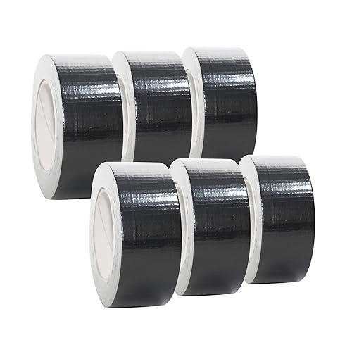 selmundo 6 Rollen 'Premium' Gaffa Tape in schwarz | Panzertape | Panzerband | Gewebeband | 50mm x 50m, Farbe:schwarz - Cheap-Us