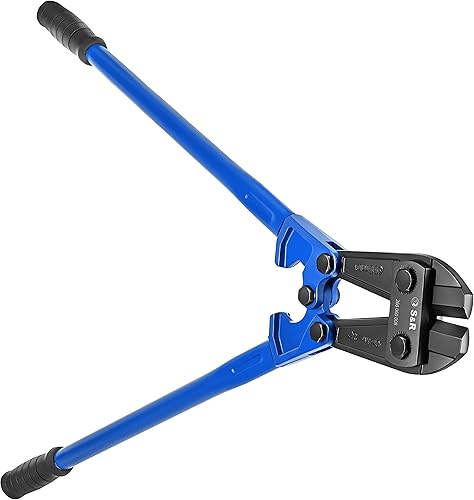 S&R Bolzenschneider 600mm, gehärtete Schneiden für Bolzen, Stifte, Drähte und Gitter aus Metall bis zu 9 mm, Chrom Molybdän Stahl, Professional, verstellbare Klingenausrichtung - Cheap-Us