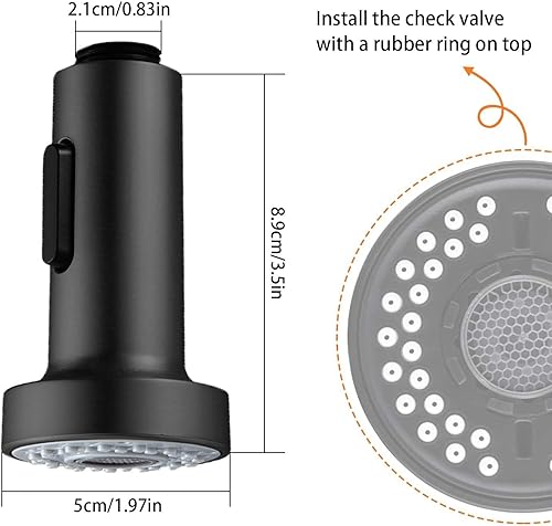 XoeLLe Brausekopf Küchenarmatur, Shower Head, Wasserhahn Aufsatz Küche, Wasserhahn Verlängerung, Wasserhahn Küche 2 Modi Pull out Wasserhahn Küchenarmaturen Spültischarmatur für Küche, Bad (Schwarz) - Cheap-Us