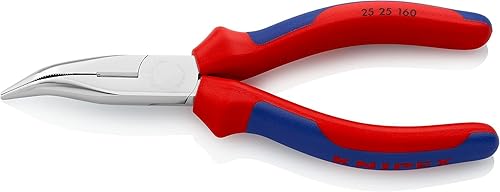 KNIPEX Flachrundzange mit Schneide (Radiozange) mit Mehrkomponenten-Hüllen verchromt 165 mm 25 25 160 - Cheap-Us