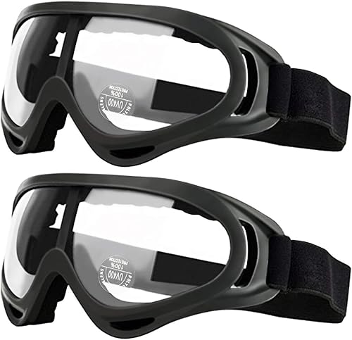 YAMI 2er Pack Schutzbrille für Kinder Erwachsene Schutzbrillen Arbeit mit Windbeständigkeit und UV400-Schutz Perfekt für Labor, Radfahren, Skifahren, Bergsteigen - Cheap-Us