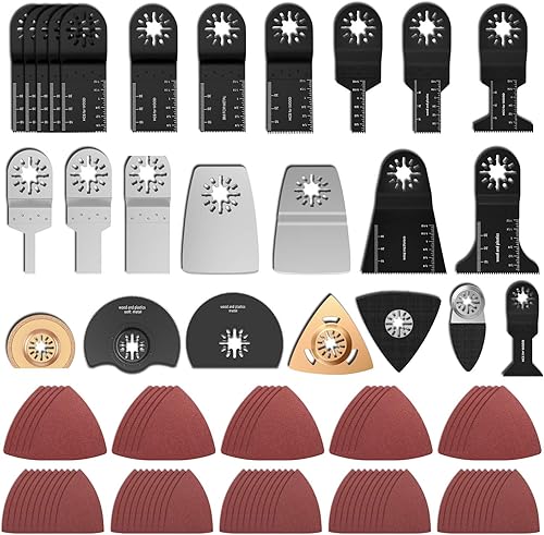 100 Stk Oszillierendes Zubehör Set Mix Multitool Sägeblätter Multifunktionswerkzeug Geeignet für Fein Multimaster Makita Einhell, aus Edelstahl - Cheap-Us