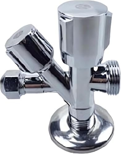 PipeSan Universelles Kombi-Eckventil 1/2' - 3/8' - 3/4' aus Messing, selbstabdichtend, korrosionsbeständig, ideal für Waschmaschinen- und Geschirrspüleranschluss - Cheap-Us