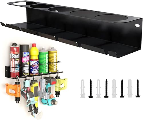 MidingChai Dosenhalter, Spraydosenhalter, Sprühdosenhalter, Druckluft Werkzeug Zubehör für Garage Werkstatt, Platz für 5 Sprühdosen und 6 Compressed Air 1 Stück - Cheap-Us