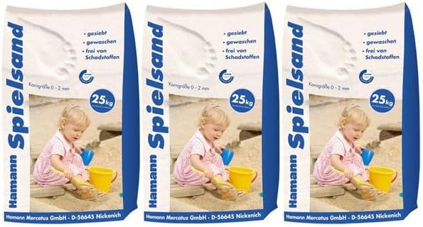 Hamann Spielsand Classic 75 kg Sack - Qualitäts Quarzsand - gesiebt - frei von Schadstoffen - gewaschen - Cheap-Us
