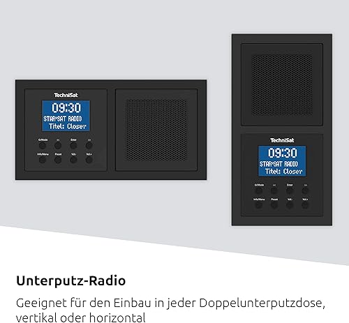 TechniSat DIGITRADIO UP 1 - DAB+ Unterputzradio zur Anbringung in jeder Doppel Unterputzdose (DAB, UKW, Bluetooth-Empfang, dimmbares LCD-Display, Wecker, Sleeptimer, 2 Watt RMS, Equalizer) weiß - Cheap-Us