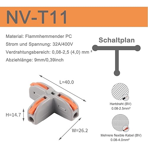 JOYELEC 36 Stück Kabelverbinder，Klemme mit Betätigungshebel，4mm² Leiter Klemme mit Hebel，Elektrische Anschlussblöcke,Frei kombinierbar Elektrische Klemmen，Verbindungsklemmen - Cheap-Us