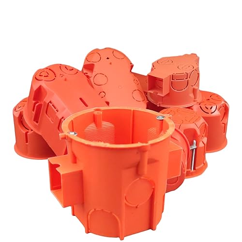 LumenTEC 20x 1-Fach Abzweigdose zur Unterputzmontage, Orange, Kunststoff, IP30, Ø 63mm, 62mm Tiefe, 20st. - Cheap-Us