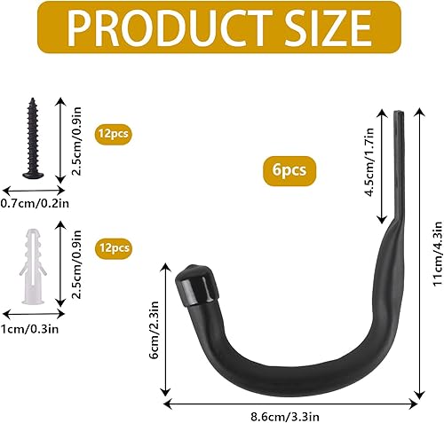 ALAHUGYEF 10 Stück Wandhaken Garagenhaken, Leiterhaken Wandhaken Schwerlast, Wandhalterung Gerätehaken Organizer für Fahrrad Schlauch Werkzeug Leiter Halterung Wandhaken zum Schrauben - Cheap-Us