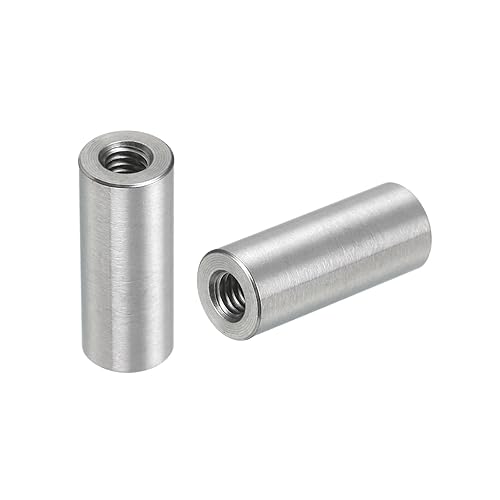 QUARKZMAN 10 Stück M4 Runde Verbindungsmuttern, 304 Edelstahl Kupplungsmutter 20mm/0,8' Länge Hülse Stange Stabmutter für Halterung, M4x20x8mm - Cheap-Us