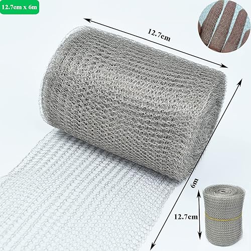 YAGJIA Maschendraht Drahtgitter Edelstahl, 12.7cm x 12m Drahtgeflecht Feinmaschig, Edelstahlgewebe Engmaschig für Nagetierschutz, Lochfüller, Schützen von Setzlingen & Samen und DIY - Cheap-Us